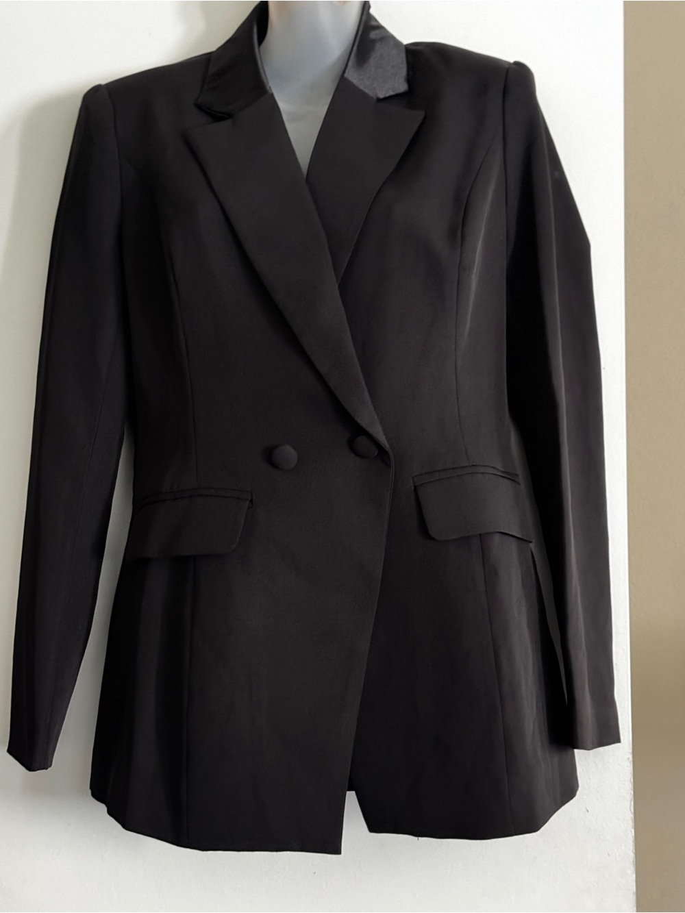 Fashion Nova Women's Black Double-Breasted Blazer